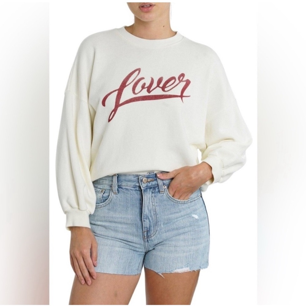 Pistola Cream Lover Sweatshirt Taylor Swift Size L Balloon Sleeve Crewneck